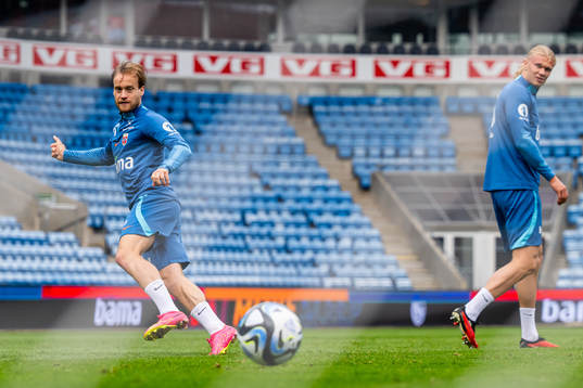 Bård Finne and Erling Braut Haaland of the Norwegian