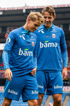 Martin Ødegaard and Sander Berge of the Norwegian national