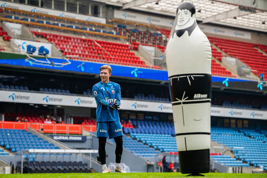 Goalkeeper Mathias Dyngeland of the Norwegian national