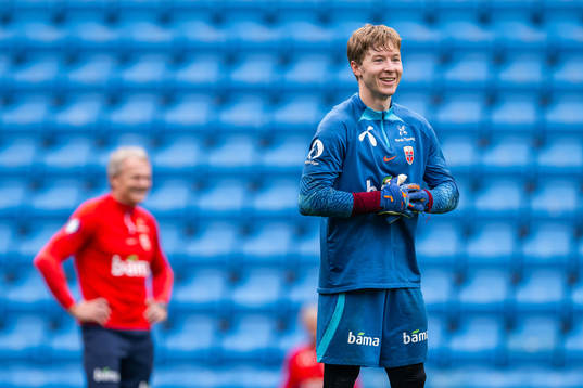 Goalkeeper Mathias Dyngeland of the Norwegian national