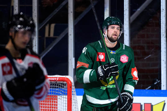 Henrik Björklund of Färjestad celebrates