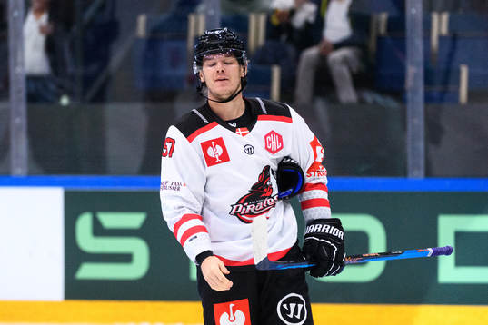 Oliver Anker Christensen of Aalborg Pirates looks dejected