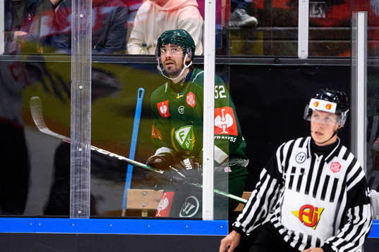 August Tornberg of Färjestad in the penalty box