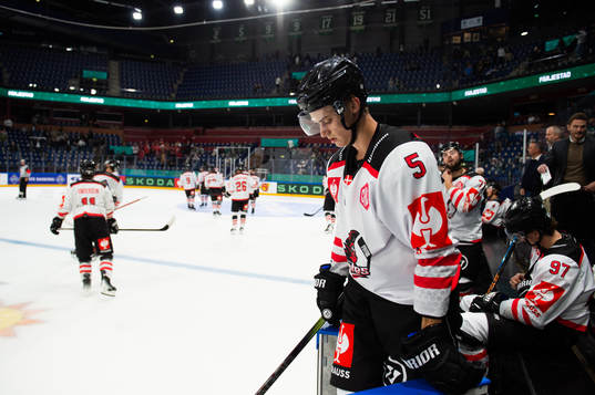 Magnus Boesen of Aalborg Pirates looks dejected after the