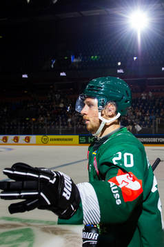 Marcus Westfält of Färjestad celebrates