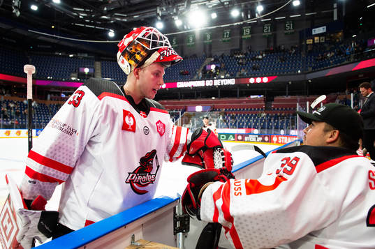 goaltender Albert Adamsen and goaltender George Sørensen