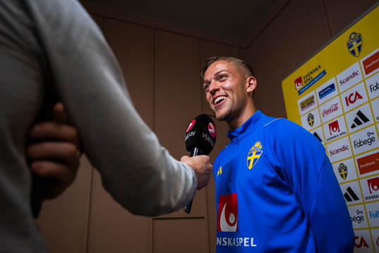 Jesper Karlsson of the Swedish national football team at a