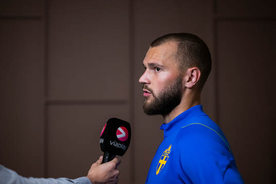 Jesper Karlström of the Swedish national football team at