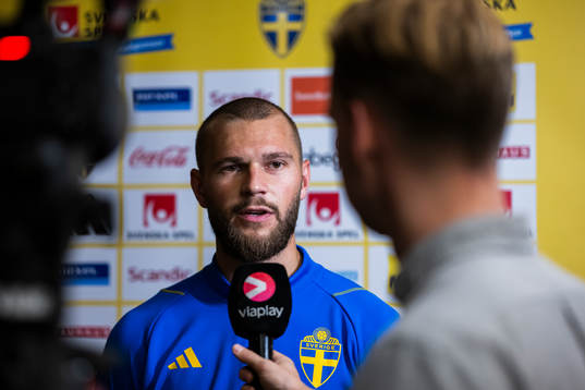 Jesper Karlström of the Swedish national football team at