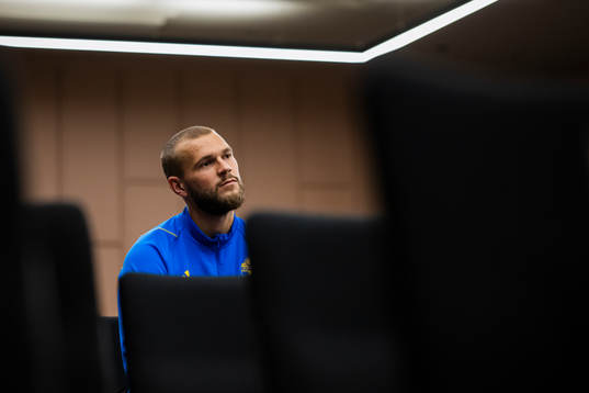 Jesper Karlström of the Swedish national football team at