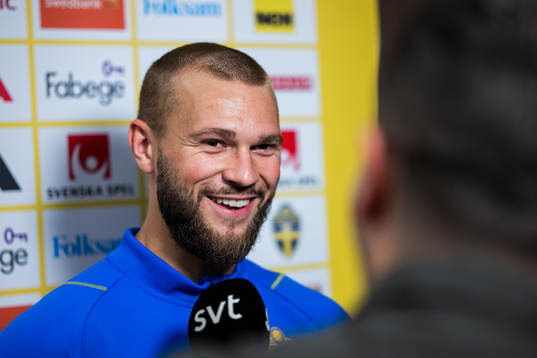 Jesper Karlström of the Swedish national football team at