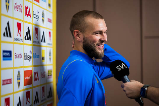 Jesper Karlström of the Swedish national football team at