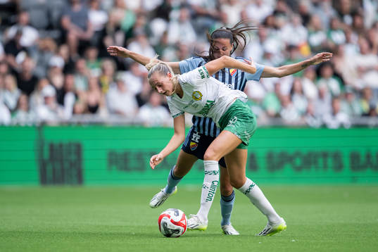 Djurgårdens Beata Kollmats och Hammarbys Ellen Wangerheim