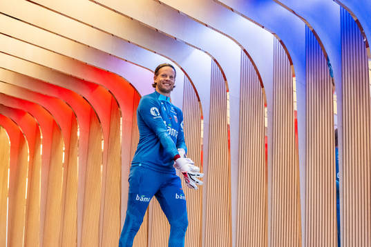 Goalkeeper Ørjan Håskjold Nyland of the Norwegian