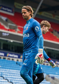 Goalkeeper Ørjan Håskjold Nyland and goalkeeper Mathias