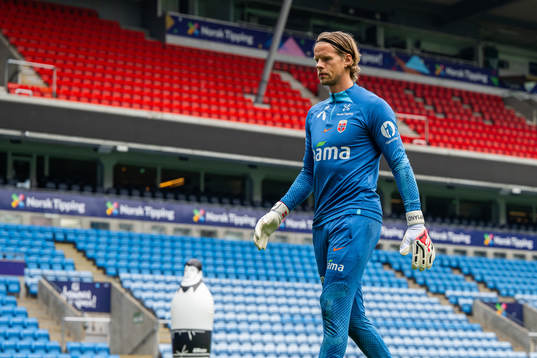 Goalkeeper Ørjan Håskjold Nyland of the Norwegian