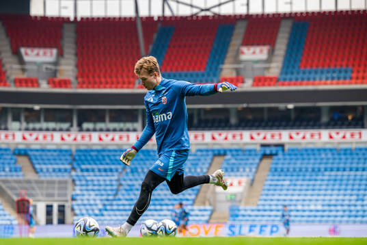 Goalkeeper Mathias Dyngeland of the Norwegian national