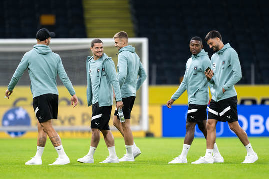 Marko Arnautović, Marcel Sabitzer, David Alaba and Florian
