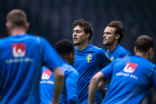 Victor Nilsson Lindelöf and Albin Ekdal of the Swedish