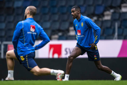 Alexander Isak of the Swedish national football team at a