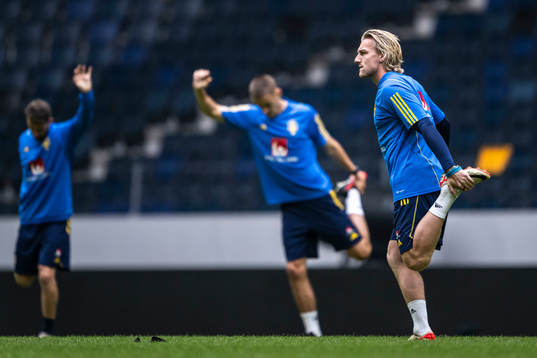 Emil Forsberg of the Swedish national football team at a