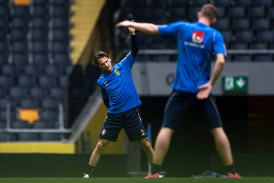 Albin Ekdal of the Swedish national football team at a