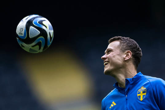 Viktor Claesson of the Swedish national football team at a