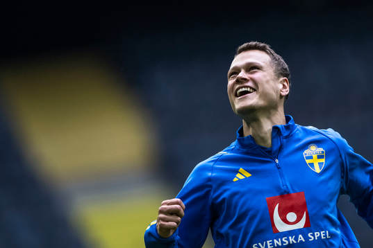 Viktor Claesson of the Swedish national football team at a