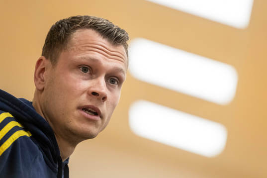 Viktor Claesson of the Swedish national football team at a