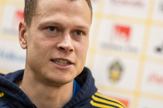 Viktor Claesson of the Swedish national football team at a