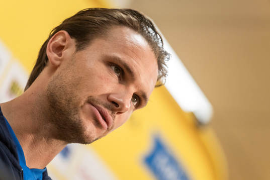 Albin Ekdal of the Swedish national football team at a