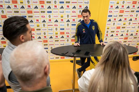 Albin Ekdal of the Swedish national football team at a