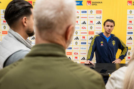 Albin Ekdal of the Swedish national football team at a