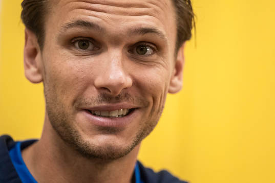 Albin Ekdal of the Swedish national football team at a