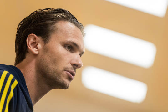 Albin Ekdal of the Swedish national football team at a