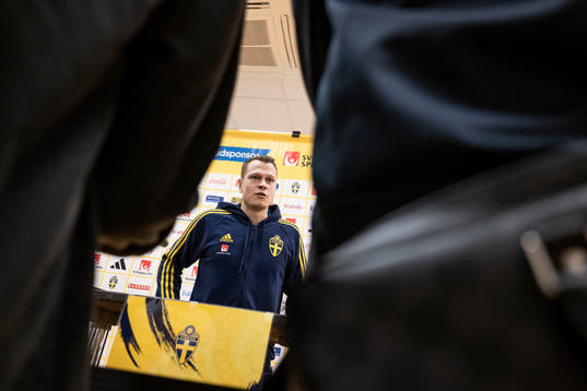 Viktor Claesson of the Swedish national football team at a