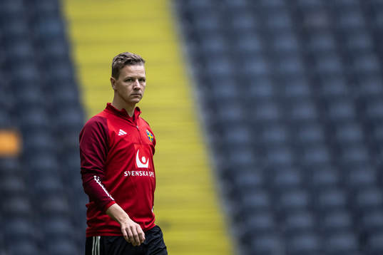 Goalkeeper coach Maths Elfvendal of the Swedish national
