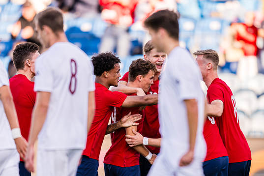 Kristian Fredrik Malt Arnstad of Norway celebrates