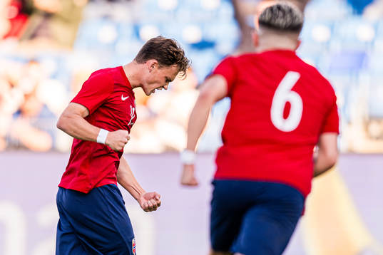 Kristian Fredrik Malt Arnstad of Norway celebrates