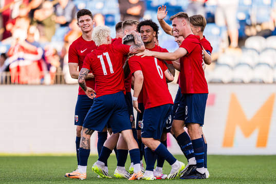 Kristian Fredrik Malt Arnstad of Norway celebrates