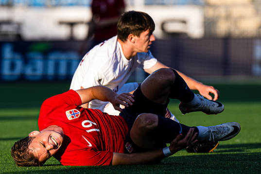 Kristian Fredrik Malt Arnstad of Norway in pain