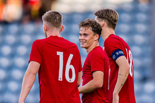 Kristian Fredrik Malt Arnstad of Norway celebrates