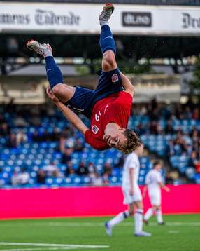 Kristian Fredrik Malt Arnstad of Norway celebrates
