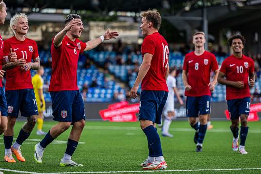 Kristian Fredrik Malt Arnstad of Norway celebrates