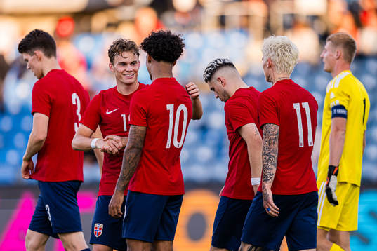 Kristian Fredrik Malt Arnstad of Norway celebrates
