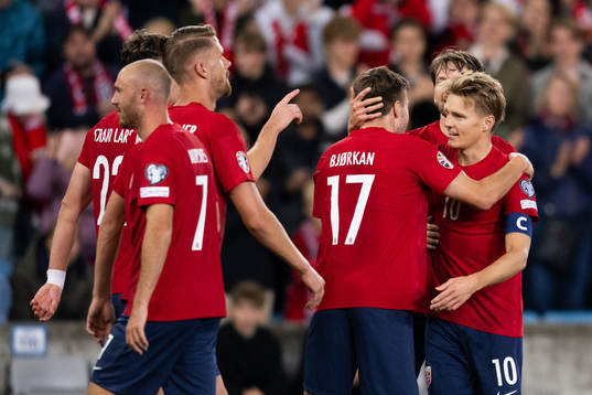 Martin Ødegaard of Norway celebrates