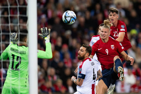 Erling Braut Haaland of Norway scores 1-0