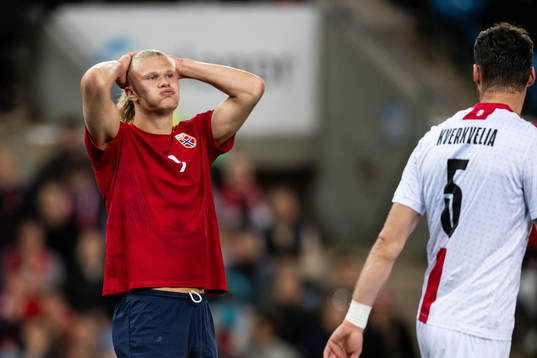 Erling Braut Haaland of Norway looks dejected