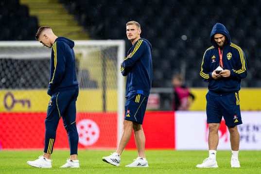 Viktor Gyökeres, Carl Starfelt and Jesper Karlström of