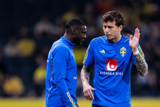 Ken Sema and Victor Nilsson Lindelöf of Sweden